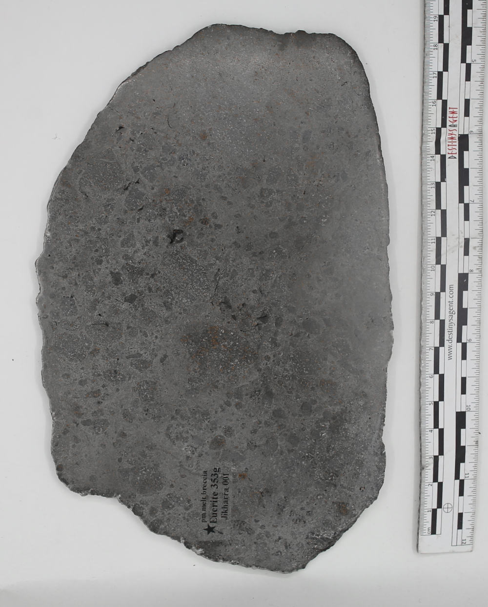 Huge top Eucrite slice, presumed fr.Asteroide Vesta, "Jikharra 001" Mass: 353gr