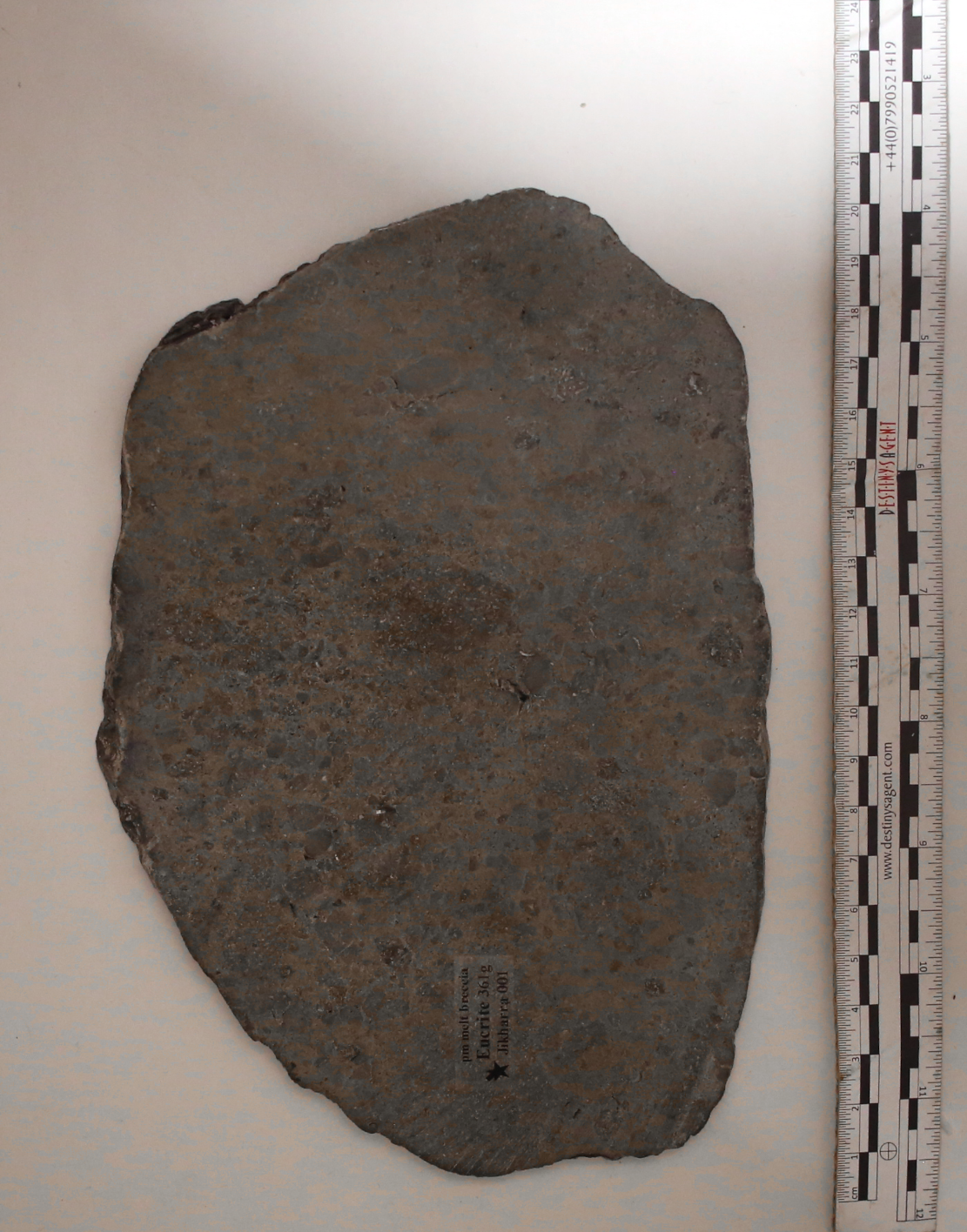 Huge top Eucrite slice, presumed fr.Asteroide Vesta, "Jikharra 001" Mass: 361gr