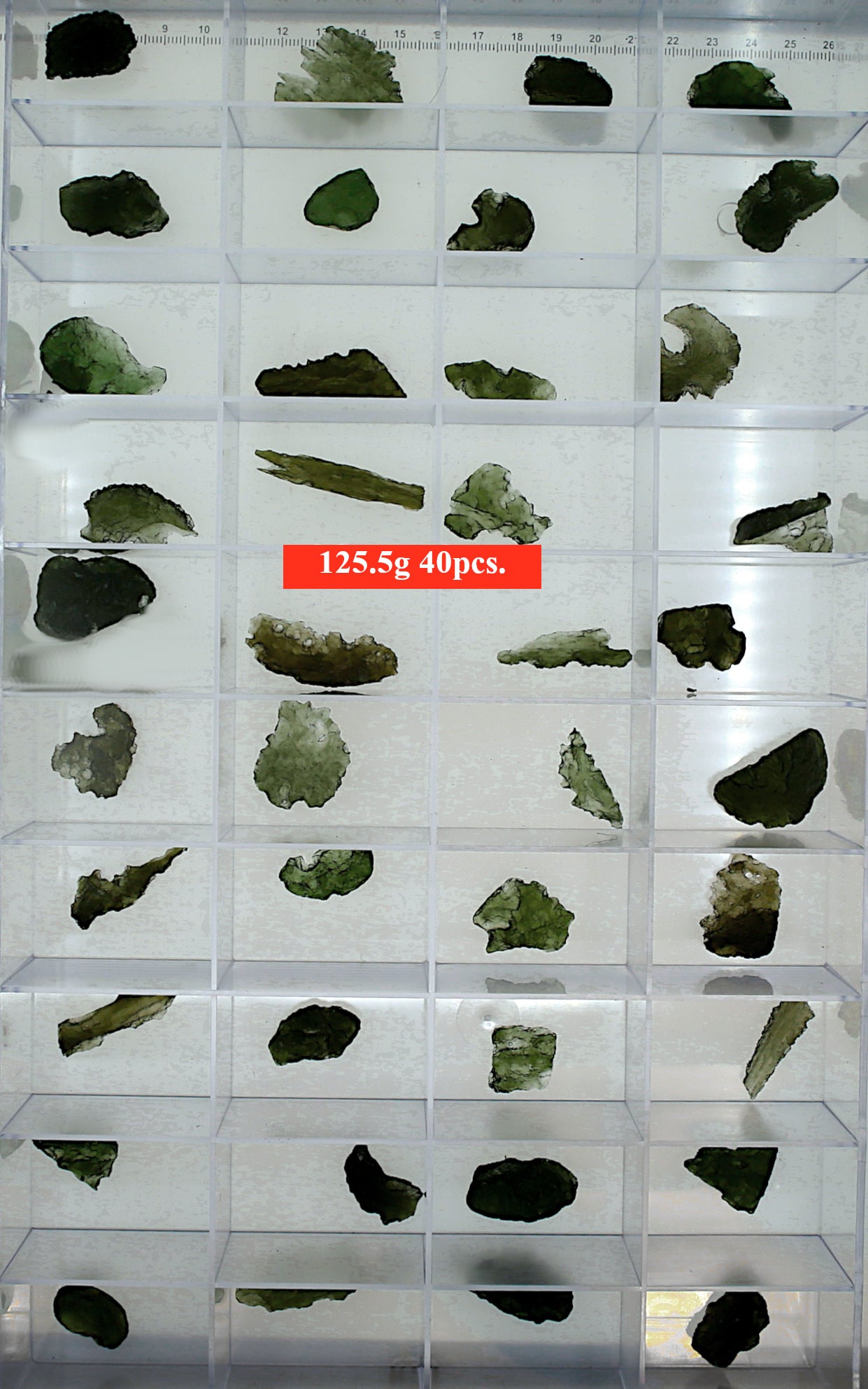 Moldavite,A,40 pcs.125.5g