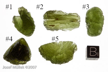 Moldavite, fine museum quality, lot of 5 pcs.: 27,16g